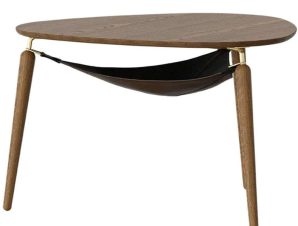 Τραπέζι Σαλονιού Hang Out 5770 Φ80×48,9cm Dark Oak-Brass Umage