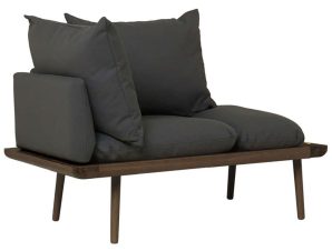 Ανάκλινδρο Lounge Around 5762C723-04 127×74,5×40,3cm Dark Oak-Dark Grey Umage