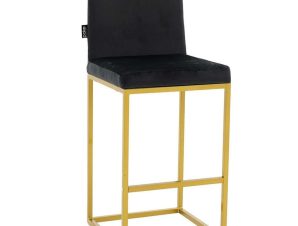 Σκαμπό Μπαρ Hydro 029-000184 46x52x100cm Black-Gold