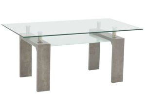 Τραπέζι Σαλονιού Vrocho 029-000237 110x60x45cm Clear-Grey