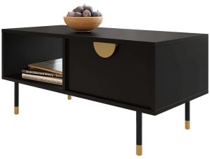 Τραπεζάκι Σαλονιού Tevis 162734749 100x45x48cm Black-Gold