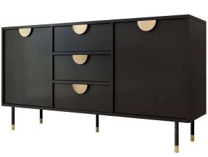 Μπουφές Tevis 162734539 150x40x78cm Black-Gold