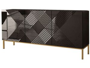 Μπουφές Exito 162459169 160x37x76cm Black-Gold