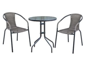 Τραπεζαρία Κήπου Baleno Ε240,14 Φ60x70cm/53x58x77cm Anthracite-Grey